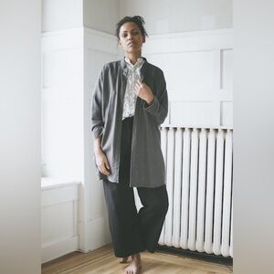 Black Crane Square Shirt - Charcoal Grey - One Size